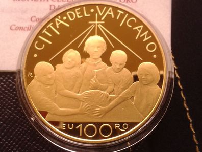 Original 100 euro 2022 PP Vatikan 2. vatikanische Konzil Christliche Erziehung