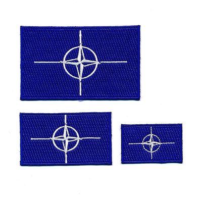3 Nato Nord-Atlantik-Bündnis Flaggen Flags Patch Aufbügler Aufnäher Set 1213