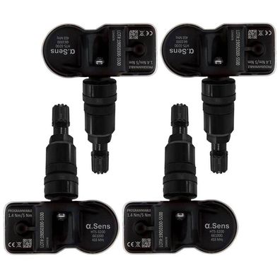 4 RDKS Sensoren schwarz plug&play 661019B für Citroen C4 C-Zero Reifen Luftdruck