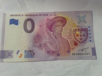 Null euro Schein Souvenirschein Infante D. Henrique de avis 2021-1