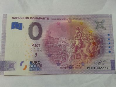 Null euro Schein Souvenirschein Napoleon Bonaparte 2021-1 Netherlands occupation