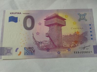 Null euro Schein Souvenirschein Krupina Vartovka 2021-1