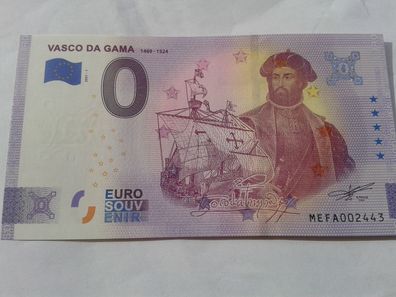 Null euro Schein Souvenirschein Vasco de Gama 2021-1