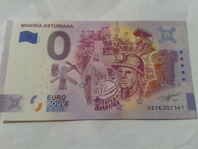 Null euro Schein 0 euro Schein Souvenirschein Minera Asturiana