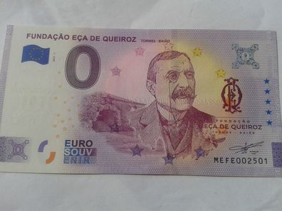 Null euro Schein 0 euro Schein Souvenirschein Fundacao Eca de Queiroz 2021-1