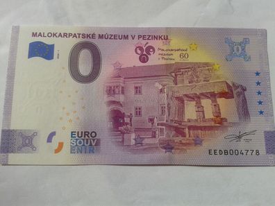 Null euro Schein 0 euro Schein Souvenirschein Malokarpatske Muzeum V Pezinku 2020-1