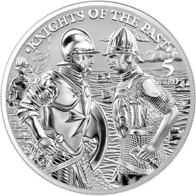 5 euro 2022 Malta Knights of the Past 1 Unze Silber 2. Anlagemünze dieser Serie