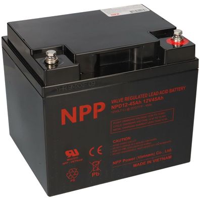 NPP Blei-Akku NPD12-45 12V 45Ah zyklisch Anschluss: T14 (M6)