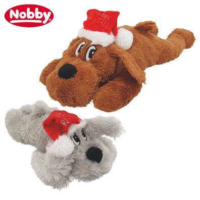 Nobby XMAS Plüsch-Hundespielzeug Hund Schlappi - 28 + 42 cm Plüschtier Kuscheltier