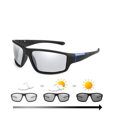 Photochrome Sonnenbrille, mattschwarze Sportbrille/ Damen