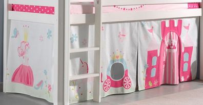 Vorhangset Spielbettvorhang Kinderbettvorhang Textilset Bettgardine Prinzessin