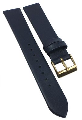 Junghans MAX BILL Uhrenarmband 17mm blau Leder 047/4540 047/7850
