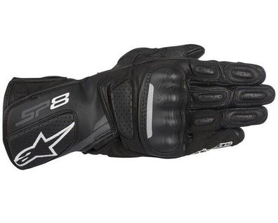 Alpinestars SP 8 V2 Handschuhe Leder schwarz/ grau Racing bike leather gloves