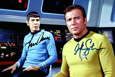 Star Trek Cast Autogramm Leonard Nimoy William Shatner