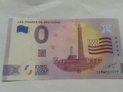 billet Null euro Schein 0 euro Schein Souvenirschein Les Phares de Bretagne 2021-10