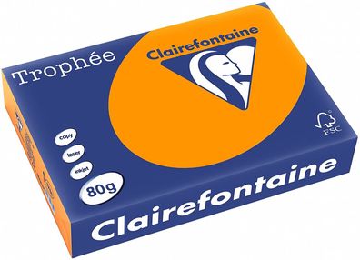 Clairefontaine Trophee Color 1761C Orange 80g/ m² DIN-A4 - 500 Blatt