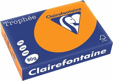 Clairefontaine Trophee Color 2978C Neonorange 80g/ m² DIN-A4 - 500 Blatt