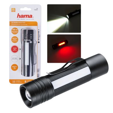 Hama LED Taschenlampe ALU Magnet Hell 180 Lumen 100m ArbeitsLeuchte Warnlicht
