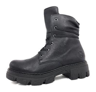Rieker Kuwait Damenschuhe Stiefeletten Schnürer Schwarz Freizeit