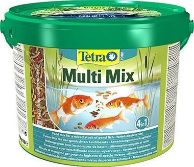 Tetra 136229 Pond Multi Mix Premium Fischfutter Flockenmischung Sticks 10 Liter