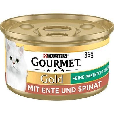PURINA Gourmet Gold Feine Pastete mit Gemüse Katzenfutter Nass 12er Pack 12x85 g