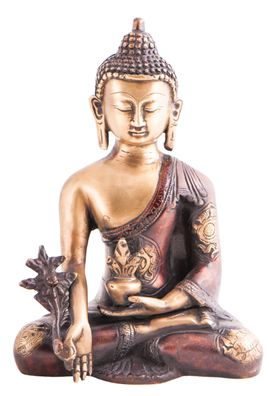 Medizin Buddha Messing 19,5 cm 1,7 kg Statue Skulptur Altarfigur Feng-Shui