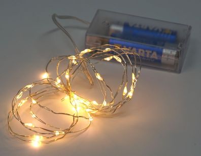 Lichterkette 40 Micro LED 200 cm Batteriebetrieb Weihnachtsdekoration Blumendeko