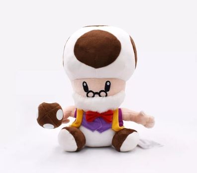 Super Mario Opa Toad Pilzkopf Plüsch Figur Stofftier Kuscheltier 25 cm NEU