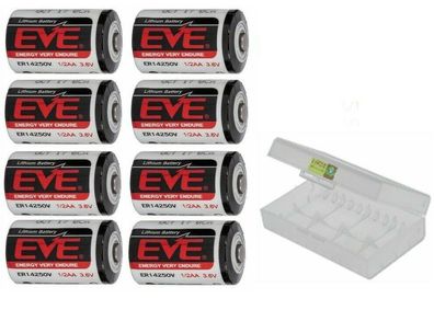 8 x EVE ER14250 LS14250 1/2 AA Lithium-Thionylchlorid 3,6 V plus Box