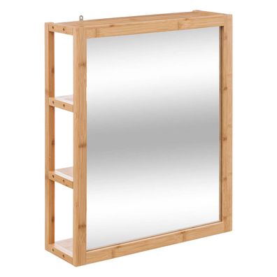 Spiegelschrank für Badezimmer, Bambus, 48 x 60 cm