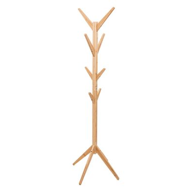 Garberobenständer für Flur TREE, 8 Haken, Bambus, 178 cm
