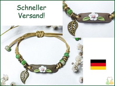 Blümchen Armband Blume Handarbeit Armkette Geschenk Frau Freundin Schmuck Charm