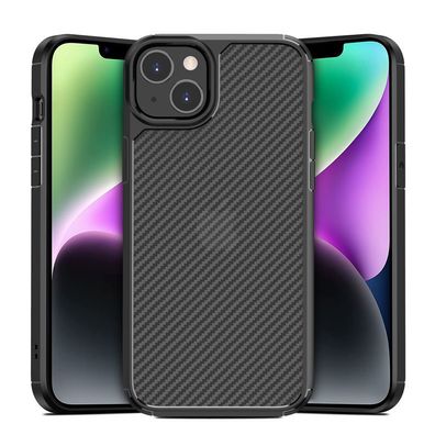 Ultra Hybrid Case iPhone 14 Plus 6,7" Schutzhülle Cover Schwarz Carbon Fiber Look
