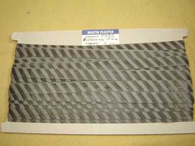 Borte Band Streifen grau Kunstleder 1,1cm breit je 1 Meter P642