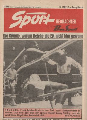 Zeitschrift - Sportbeobachter Boxen - 25.02.1976 -