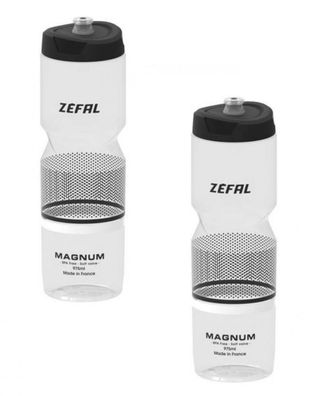 2 x Zefal Fahrrad Flasche Trinkflasche Magnum 975 ml transparent black Flasche