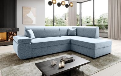 FURNIX Schlaf-Ecksofa Febrico in L-Form Polstercouch mit Bettkasten SD73