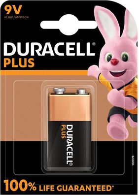 Duracell Batterie Plus 9V MN1604/6LR61 1er Blister
