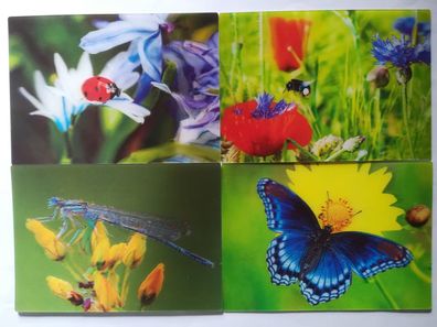 3D Ansichtskarte Käfer Biene Libelle Postkarte Wackelkarte Hologrammkarte Tier Insekt