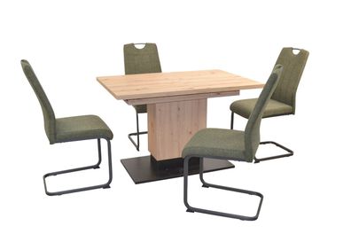 5 tlg. Essgruppe Artisan Eiche/ grün Essgruppe Tischgruppe Küchengarnitur modern