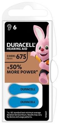 Duracell DA675 6er-Blister / Ultra+ Hörgeräte-Knopfzellen
