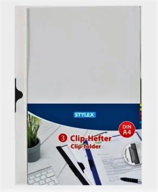 Stylex 41170 Clip-Hefter, DIN A4, 3 Stück, farbig