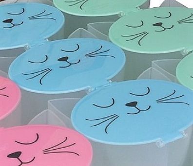 Doppel Pinselbecher Katzendesign - diverse Farben - 1 Stück