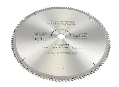 ToolTech 11425 Kreissägeblatt 400 x 120T x 30 TCG für NE-Metall und PVC