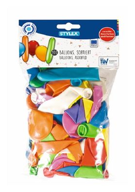 Stylex Luftballons, 100er Beutel - diverse Farben und Formen