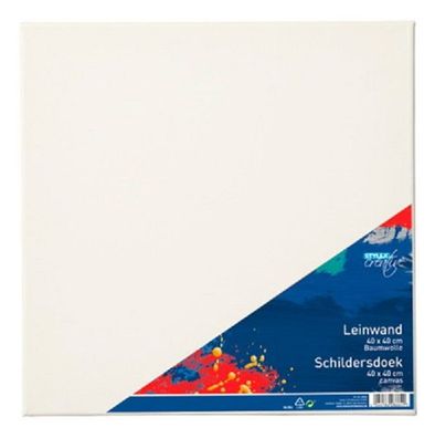Stylex 28664 Leinwand, 40 x 40 cm - weiß - 100 % Baumwolle - 1 Stück
