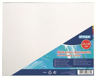 Stylex 28667 Malkarton, 24 x 30 cm, 3 mm - weiß - 100 % Baumwolle - 1 Stück