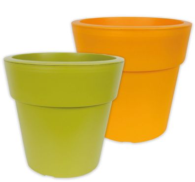 Centi Pflanzkübel LINEA, d= 20 cm, H= 18,5 cm Grün oder Gelb-Orange