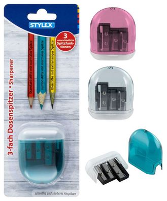 Stylex 3-fach Dosenspitzer für Normal und Jumbo Stifte - diverse Farben