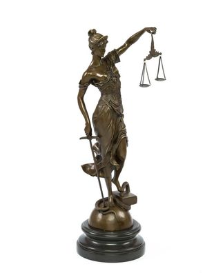 XL 63cm Bronzeskulptur Justitia Justizia Bronze Figur Skulptur im Antik-Stil